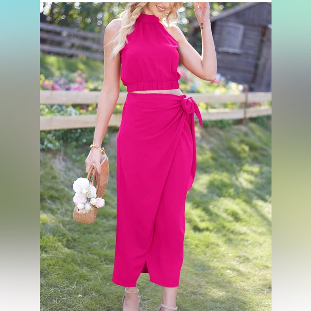 Women’s two piece set in rose pink size medium